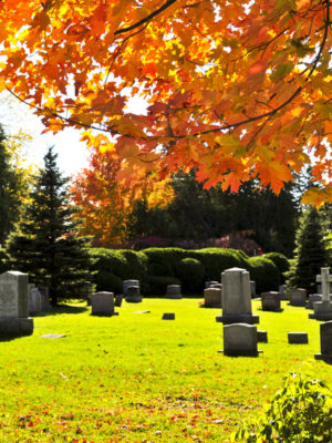 Erdbestattung auf einem Friedhof in München